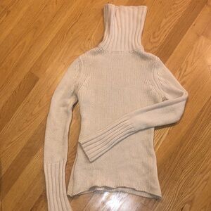 Aqua 100% Cashmere Cream Cowl Neck Sweater